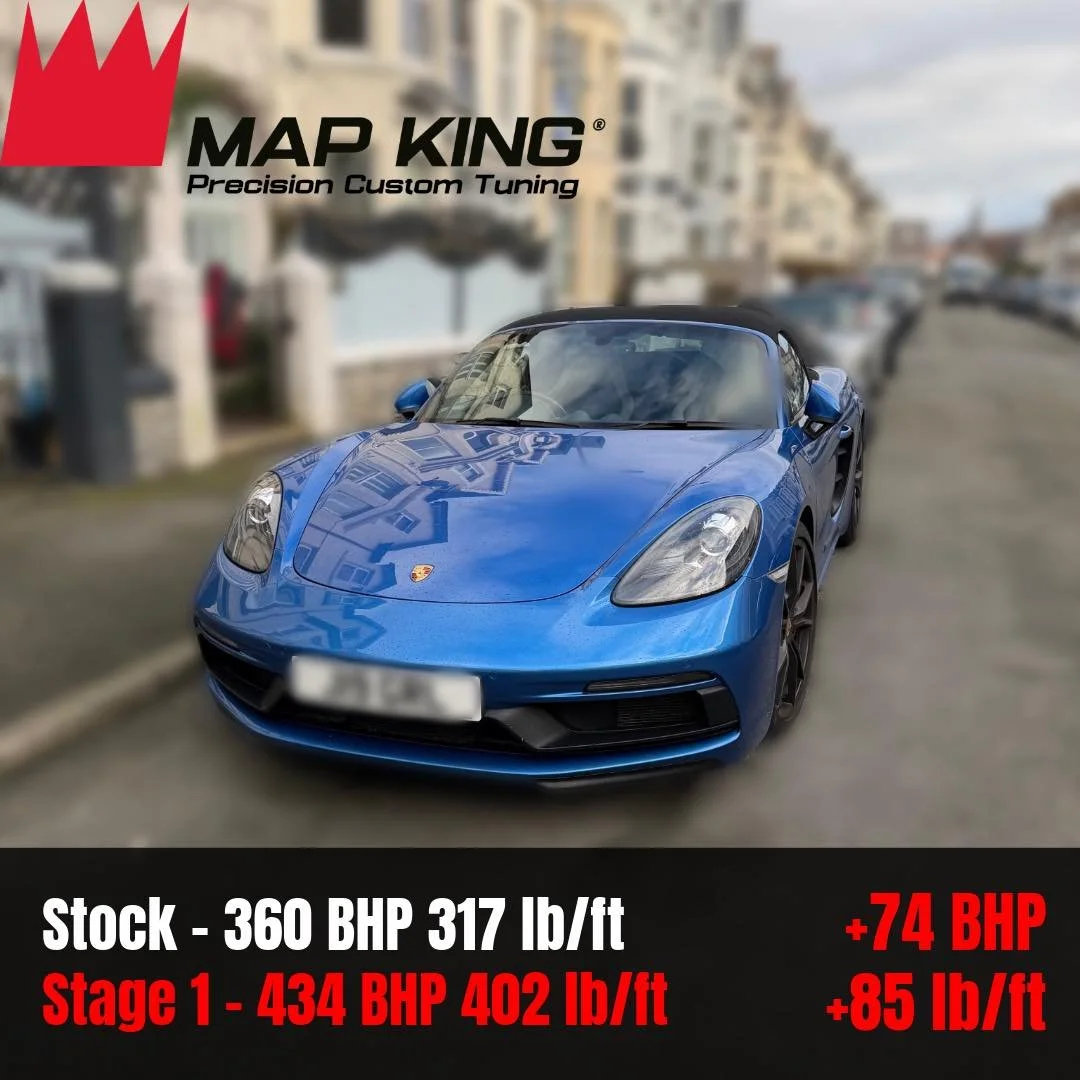 Porsche Boxster GTS 2.5T 2018 
&bull;
Stage 1 Performance Remap✅
&bull;
Health Check ✅ 
&bull;
🔴Stock - 360 BHP 317 lb/ft
⚫️Stage 1 - 434 BHP 402 lb/ft
 +74 BHP +85 lb/ft
&bull;
This beautiful Porsche Boxster GTS came to us for our bespoke stage 1 r