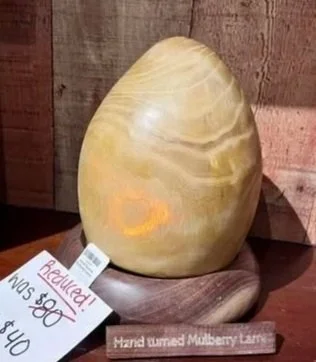 lamp made from hand turned wood