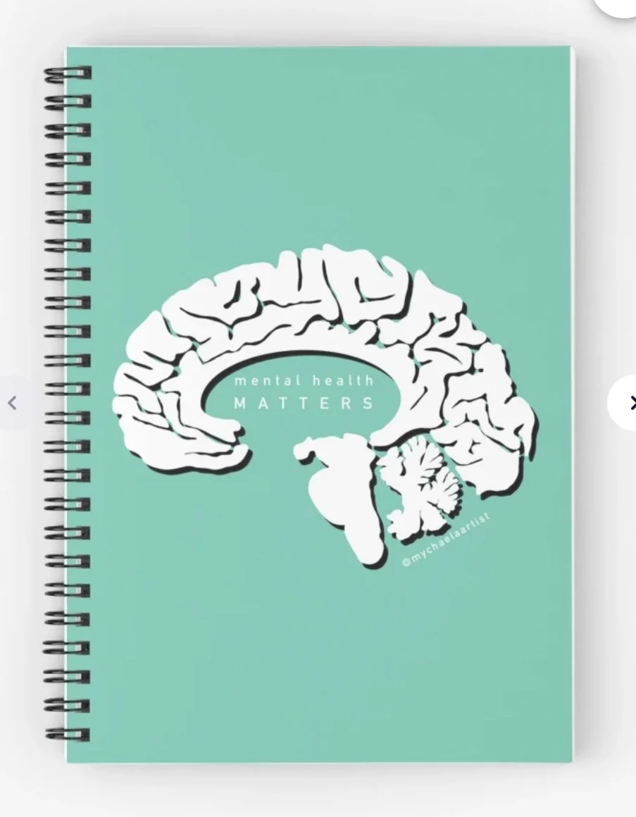 Blue Mental Health Matters Brain Notebook
