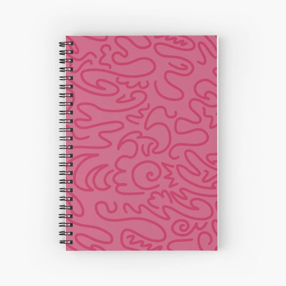 Dark Pink Squiggles Notebook