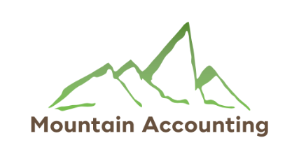 Logo with green mountain outline and the text "Mountain Accounting" below.