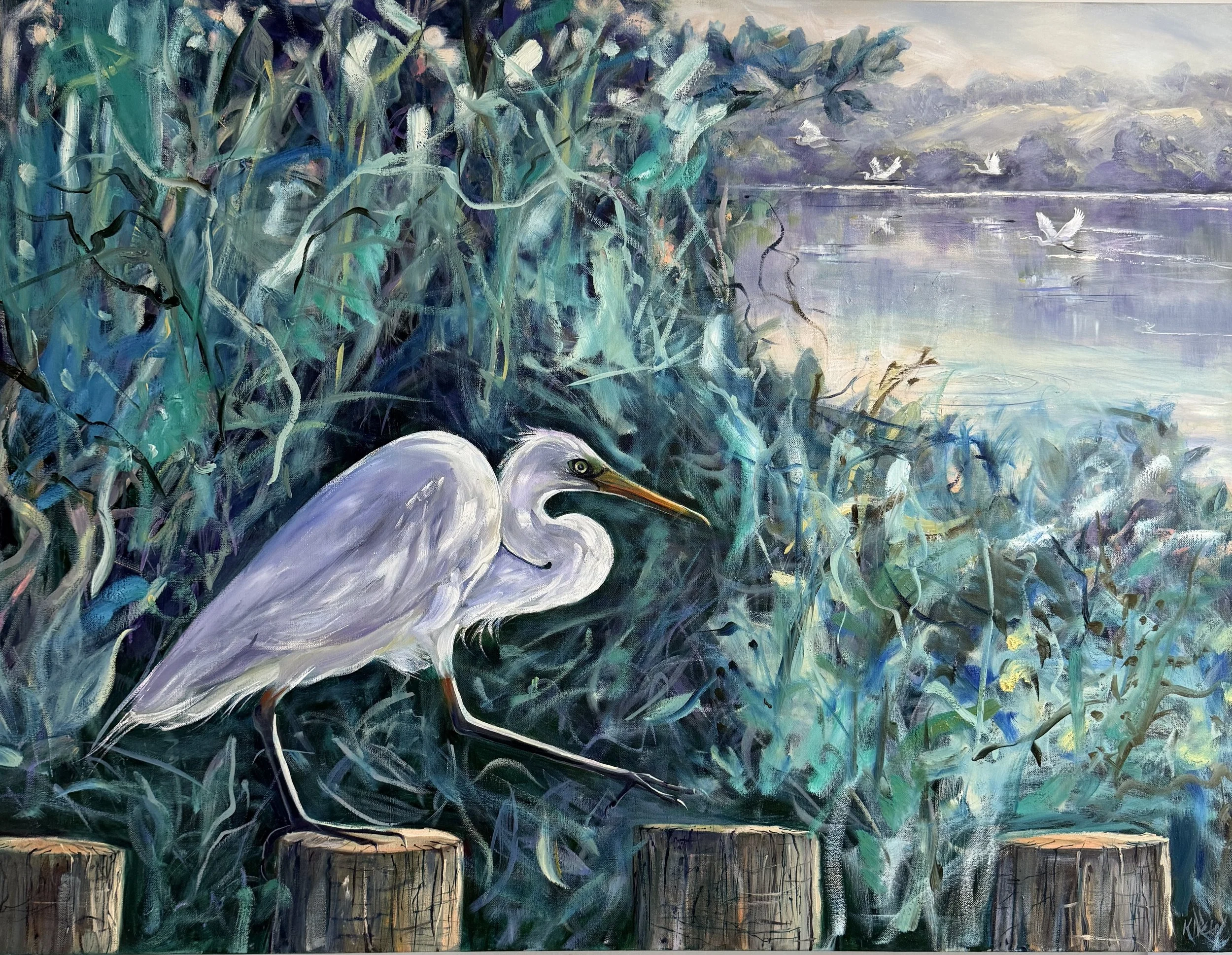 Off for a Fish 120cm x 90cm Oils