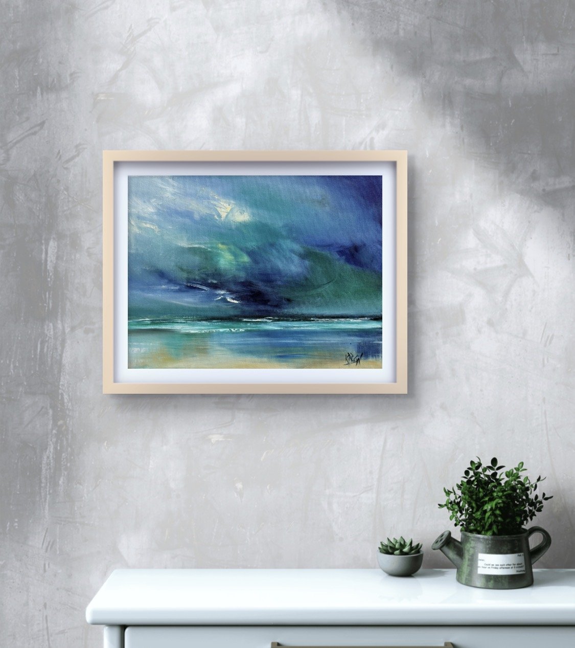 Study for Stormy sky over RAAF's beach 40cm x 30cm Oils on canvas