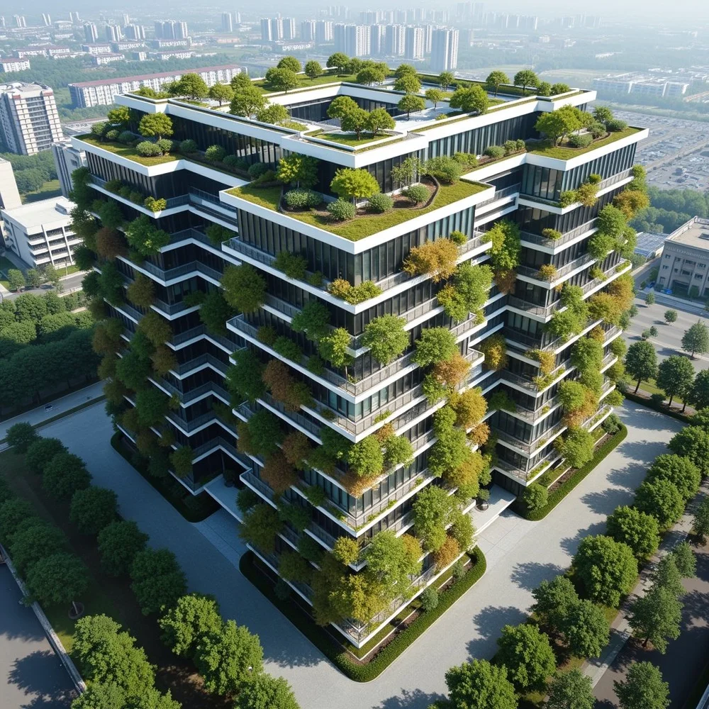 Data centre campus with planted terraces