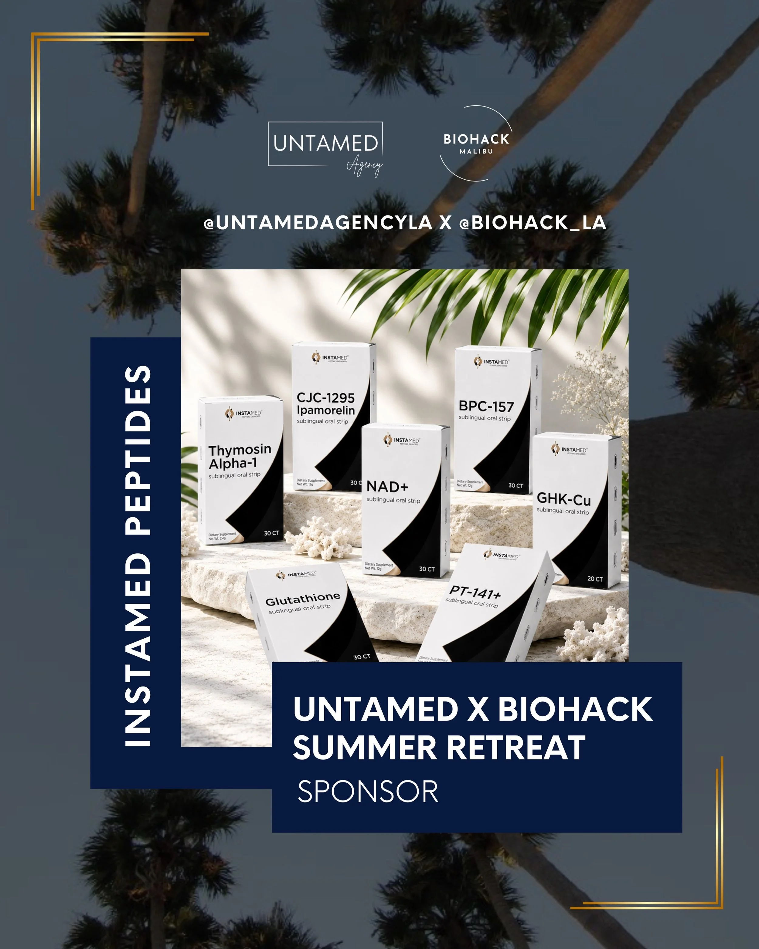 InstaMed Peptides will be joining Biohack Miami &times; Untamed Agency Malibu Summer Retreat 2 this Sunday, July 26. 🌊✨

Spend the day immersed in the ultimate wellness escape&mdash;featuring biohacking and recovery technologies, movement classes, b
