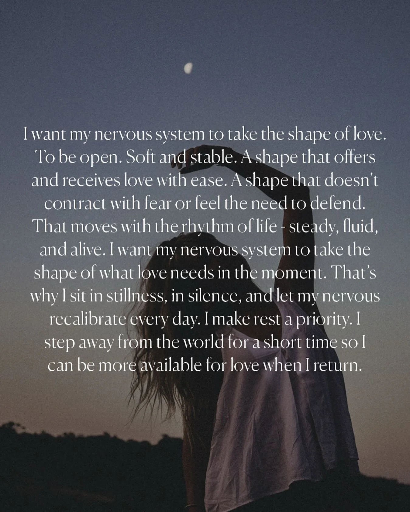 You will be the first beneficiary of your twice daily meditation practice. You also get to carry that shape&mdash;soft, steady and open into the world. Letting your nervous system become what love needs in the moment.