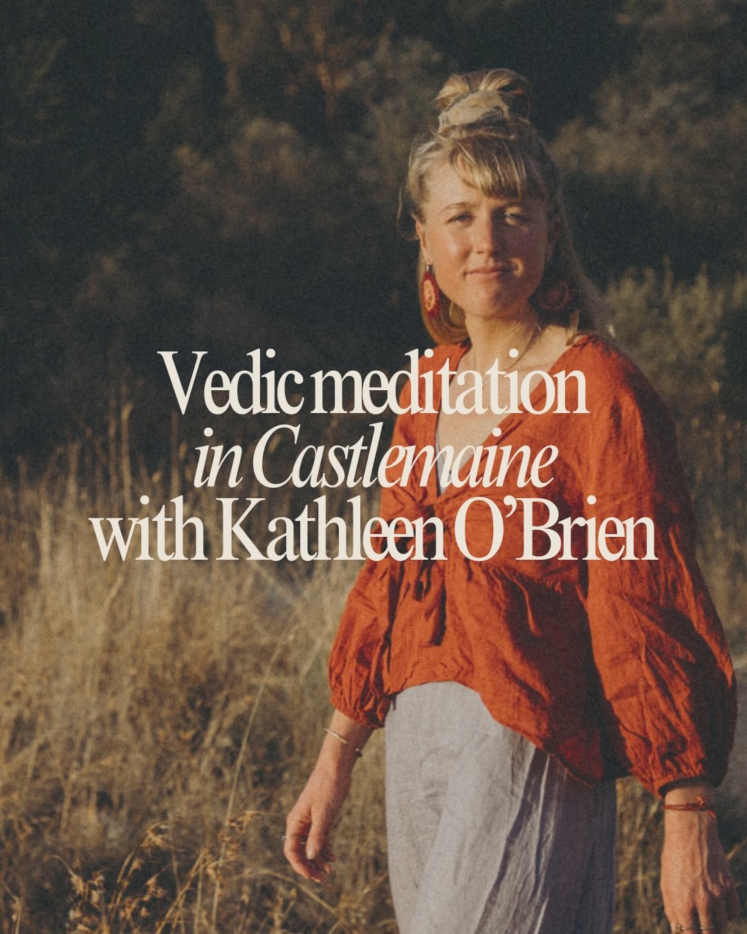 Vedic meditation in Castlemaine.
A gentle, easy practice that supports 
your nervous system to settle, soften, and restore.
Taught in small, in-person groups. 
Once learned, it&rsquo;s yours for life. 
If you&rsquo;re curious, you&rsquo;re very welco