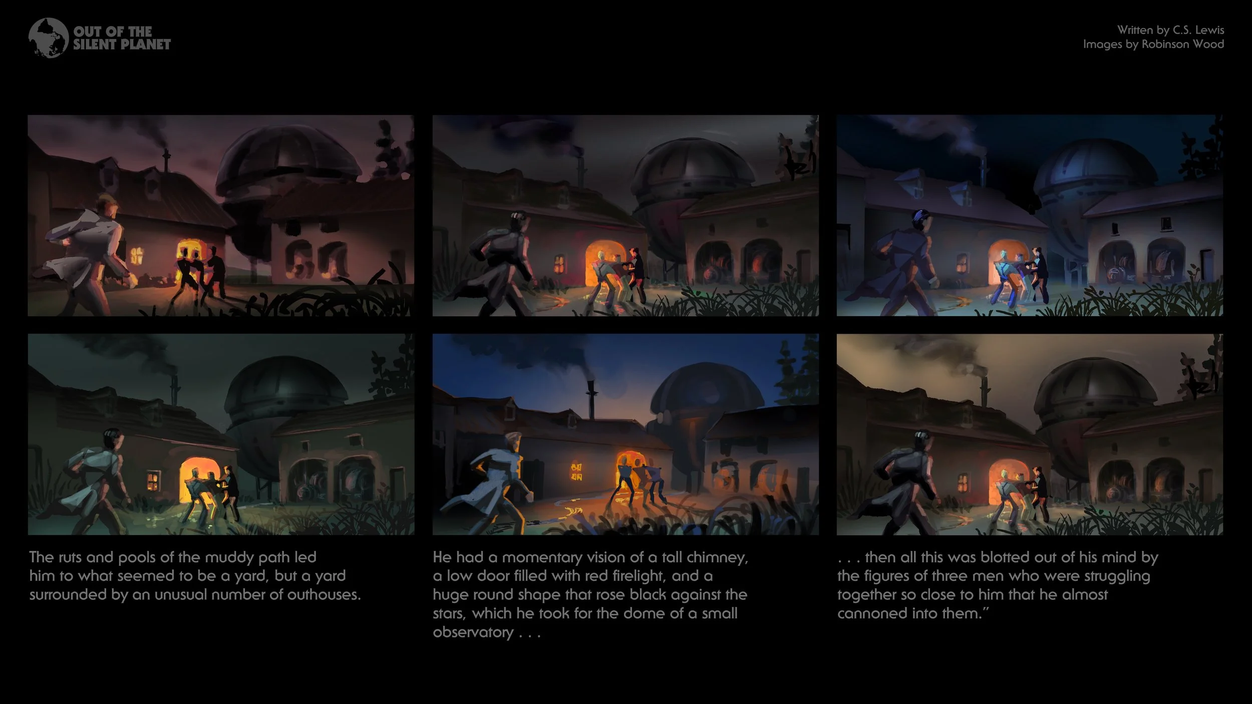 Color comps for C.S. Lewis' Out of The Silent Planet