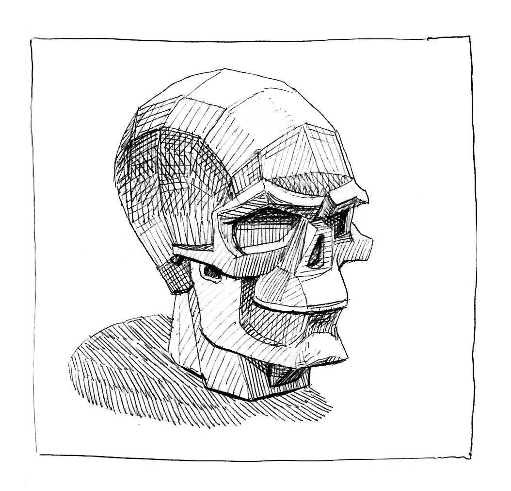 Planar skull - ballpoint pen