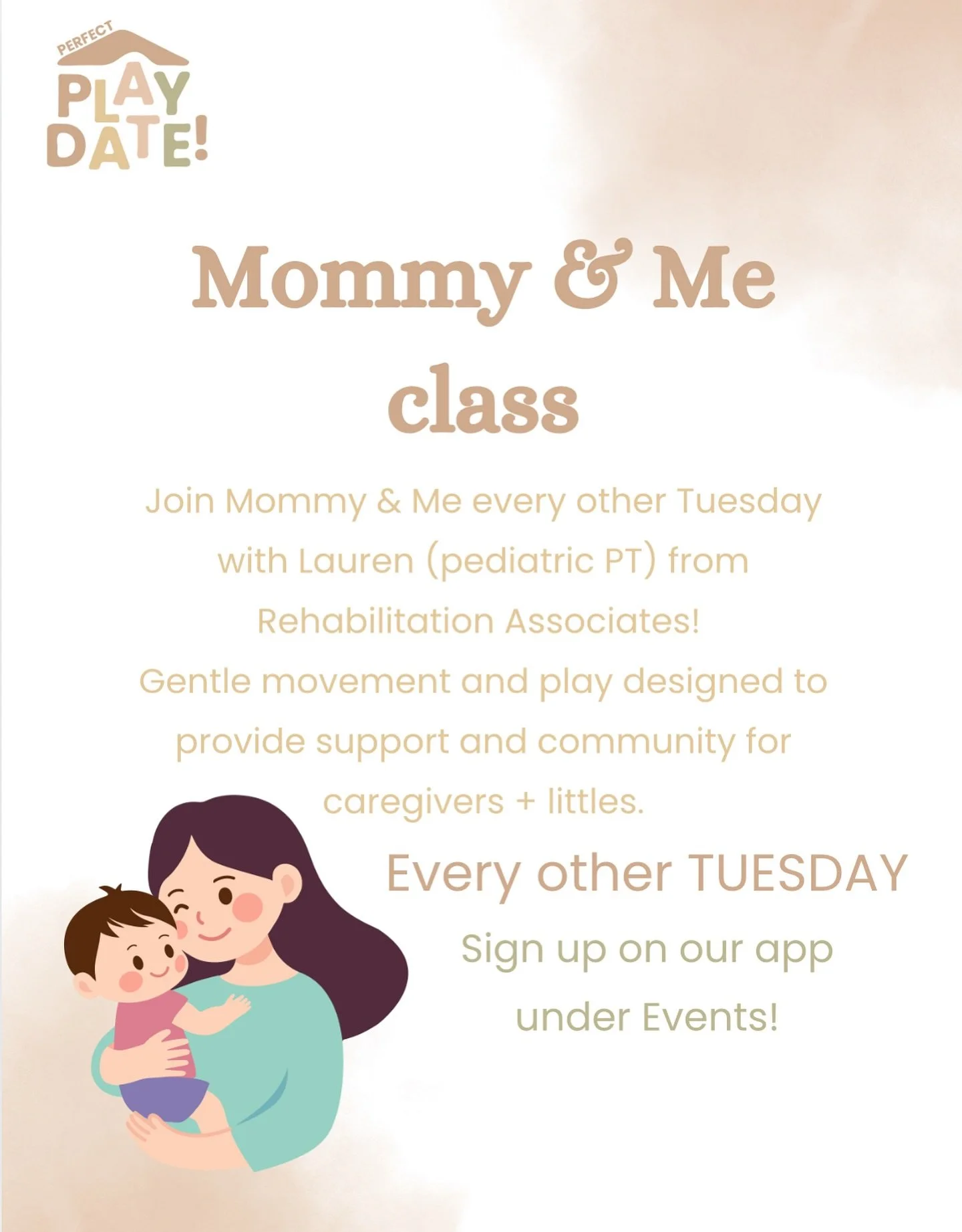 Lauren is back tomorrow with our Mommy and Me group starting at 11am! 

-$25 dollar drop in fee
-Ideal for littles under 1

@rehabassocinc