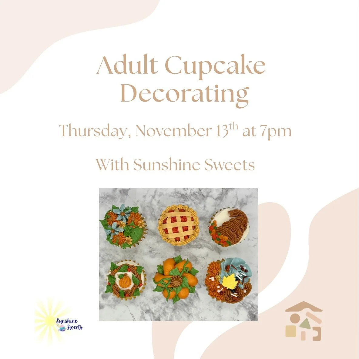 🦃 Learn how to decorate the cutest Thanksgiving cupcakes 🧁

Join us for a fun and festive workshop where you&rsquo;ll learn step-by-step how to create adorable Thanksgiving-themed cupcakes &mdash; perfect for impressing your guests this holiday sea
