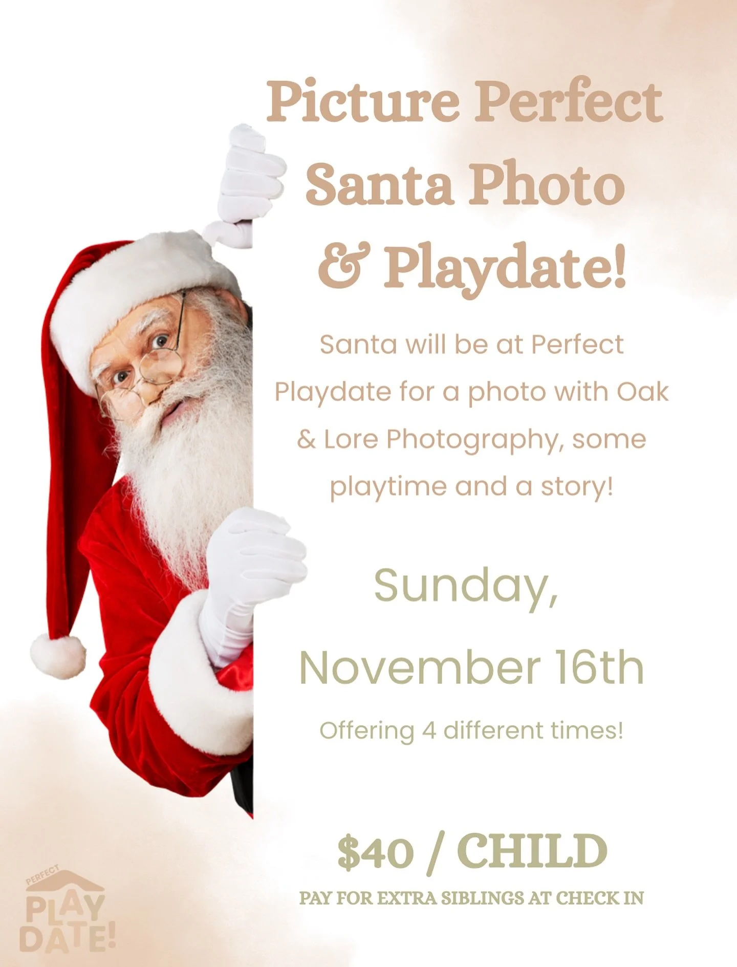 🎅🏻 We just went LIVE today and one of our four sessions is already FULL! Only 12 spots left to meet Santa on Saturday, November 16 &mdash; grab your time at 2:00, 2:30, or 3:00 PM before they&rsquo;re gone!

@oakandlorestudios is BACK to take your 