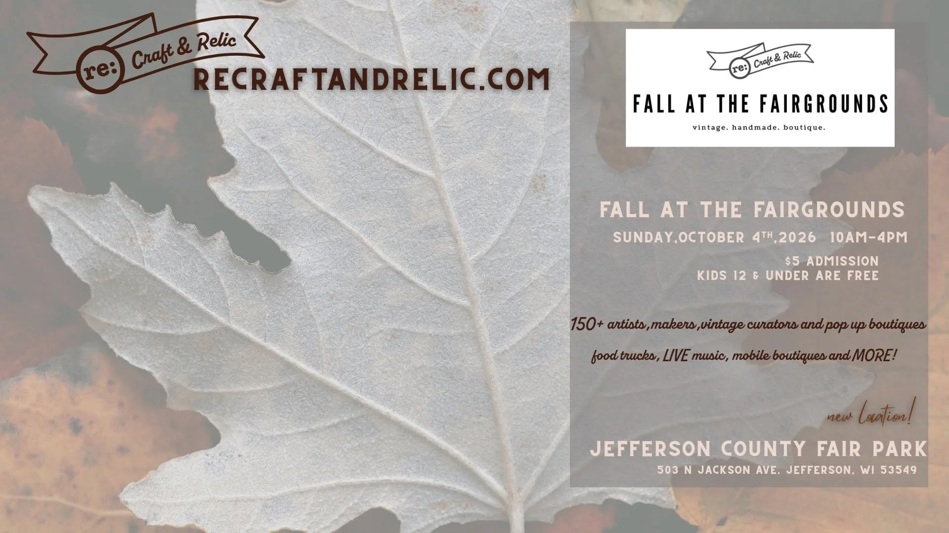 re:Craft & Relic Fall at the Fairgrounds