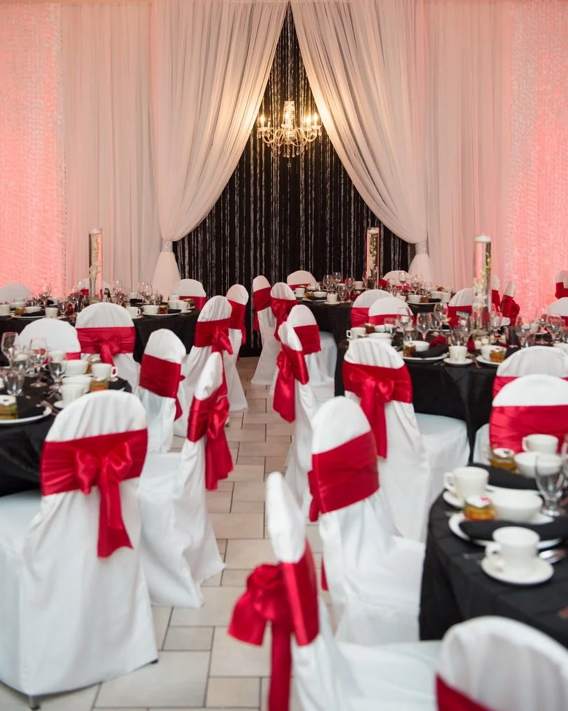 Red and Black Tie Affair Wedding