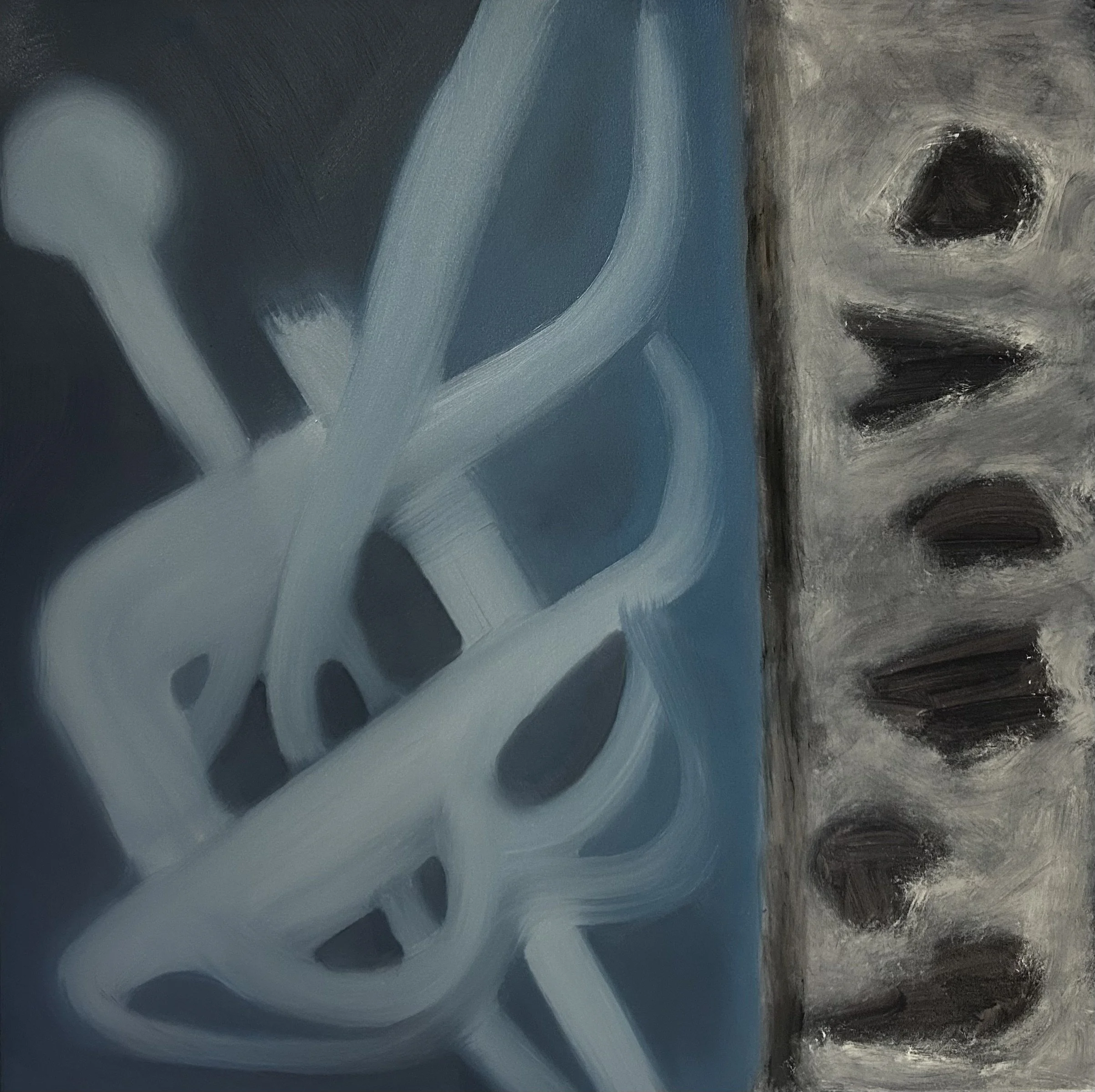 Morpheus before the Mirror II, Oil on canvas, 40x40, 2025.