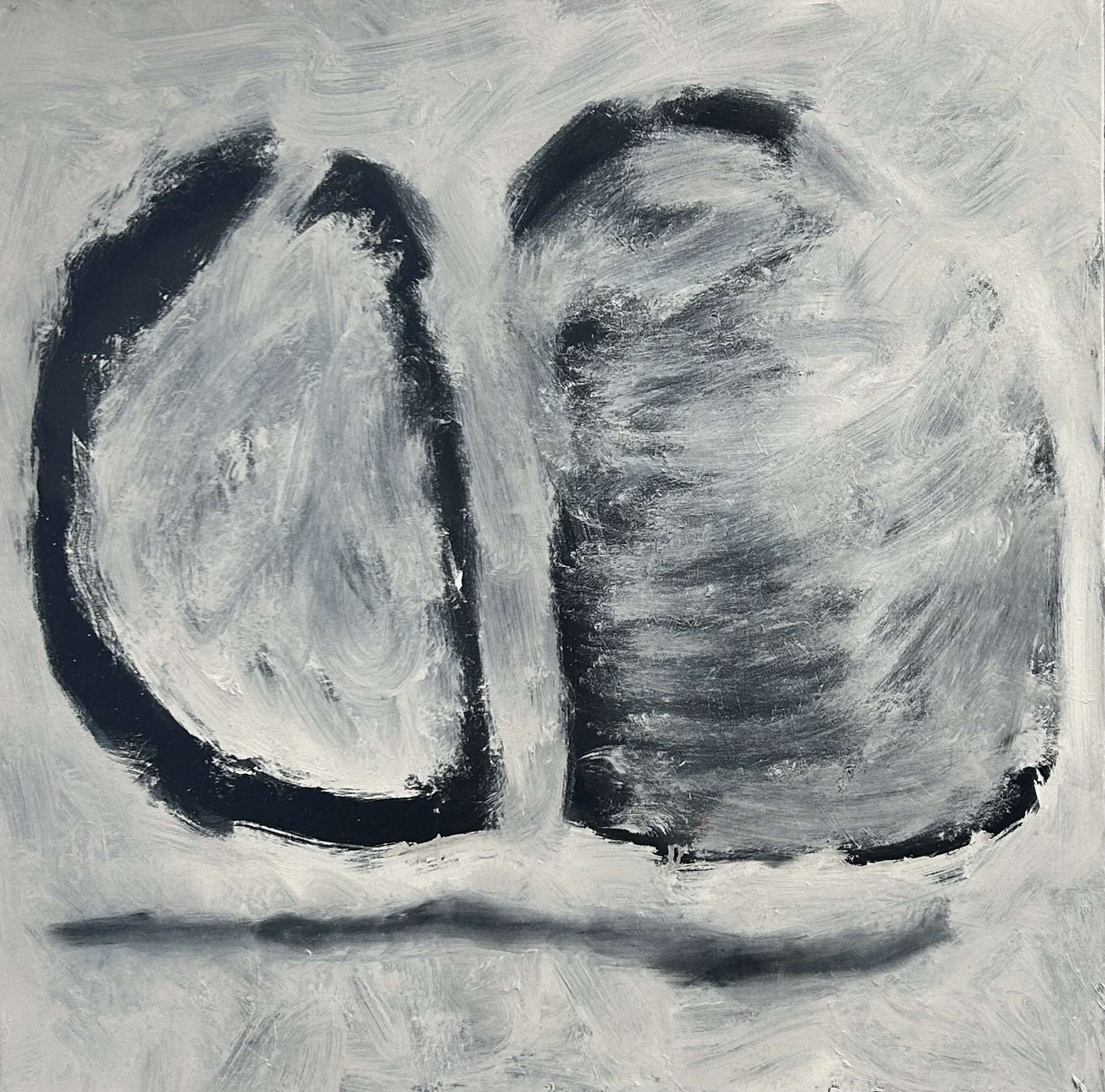 Colloquy before Daybreak, Oil on canvas, 40x40, 2025.