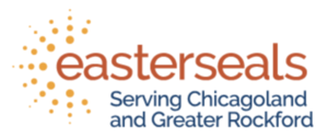 Easterseals logo with orange dots and text indicating service in Chicagoland and Greater Rockford