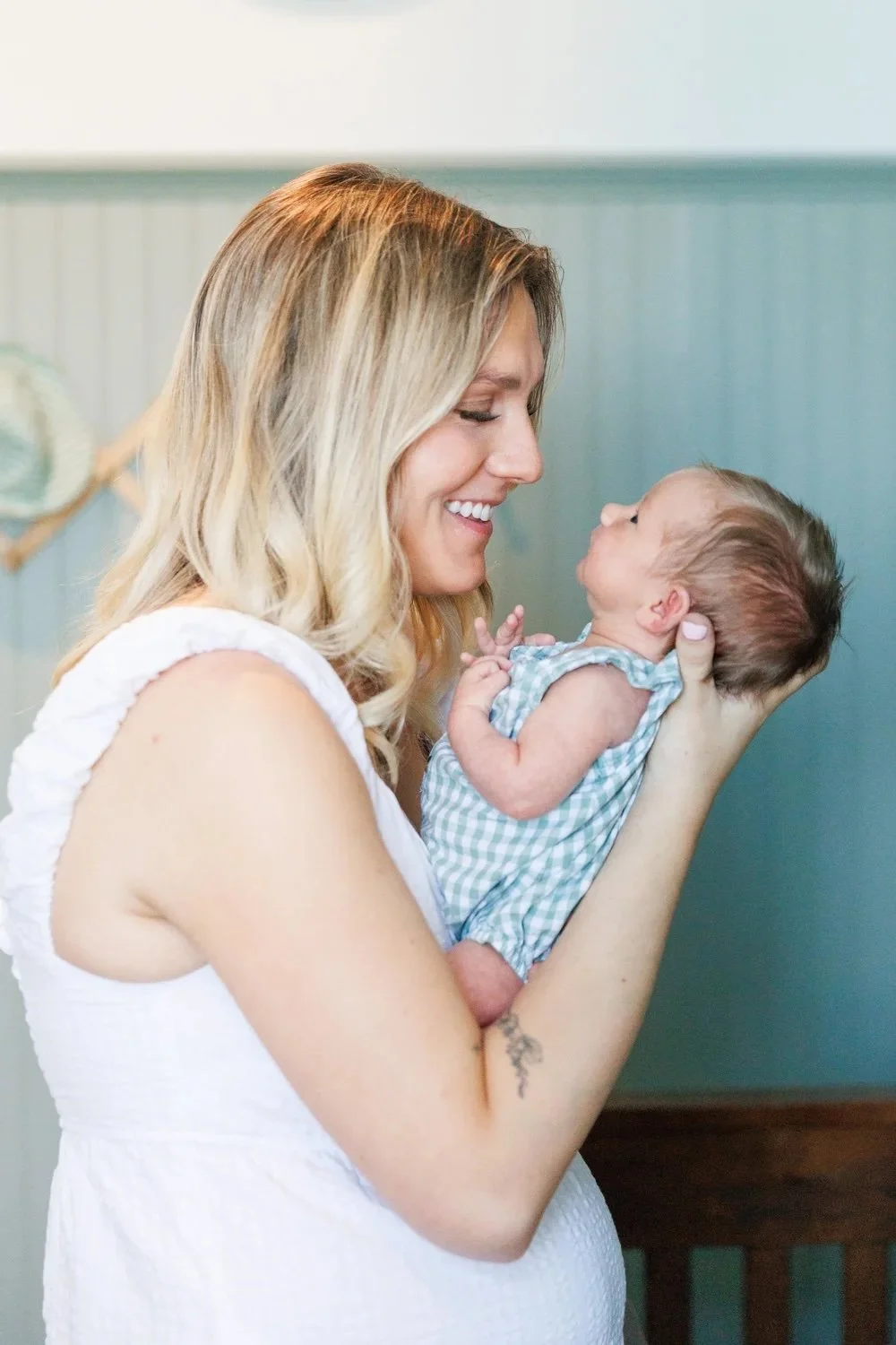 Motherhood portrait during newborn photo session near Fort Collins