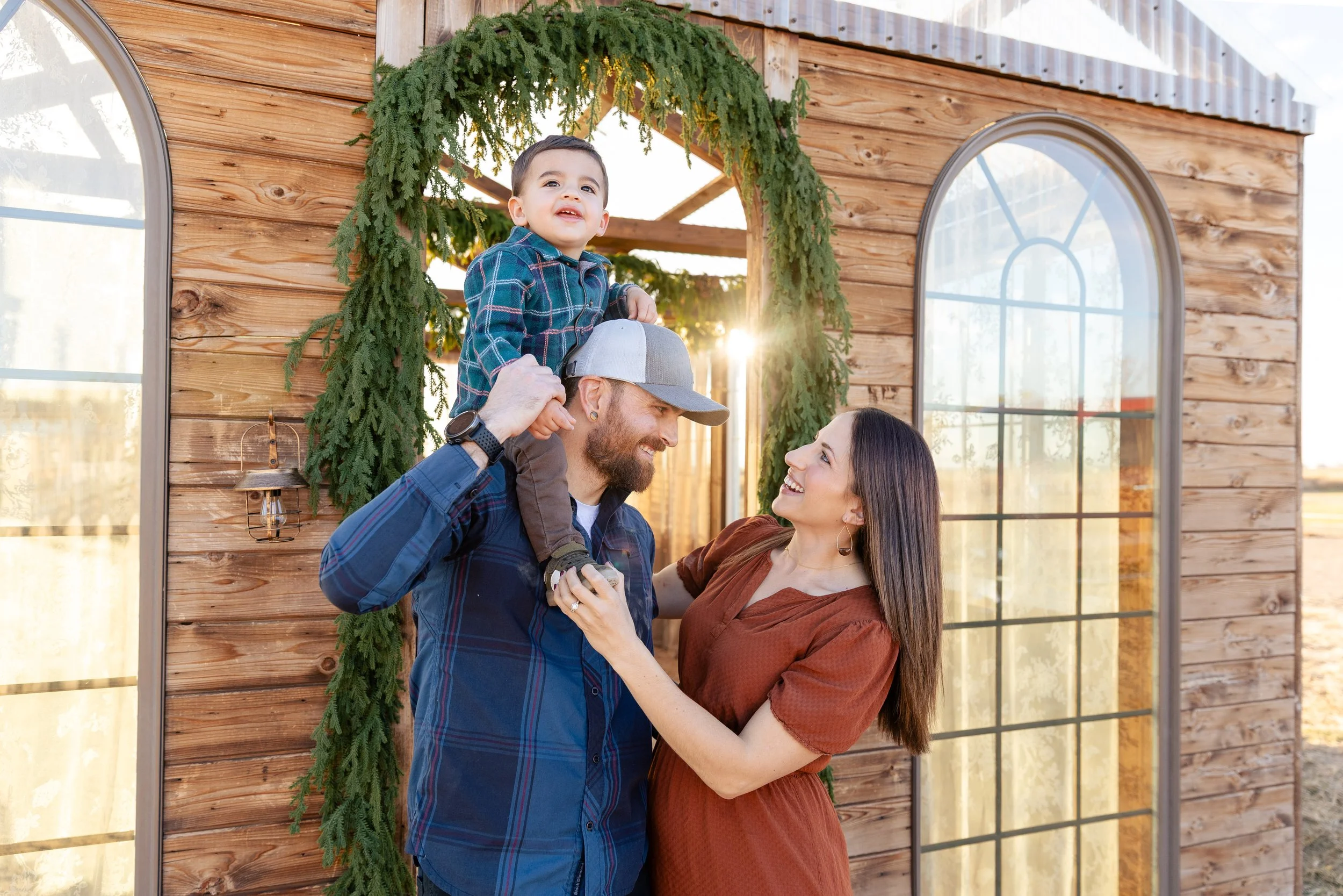 Family Photo at greenhouse near Fort Collins, CO