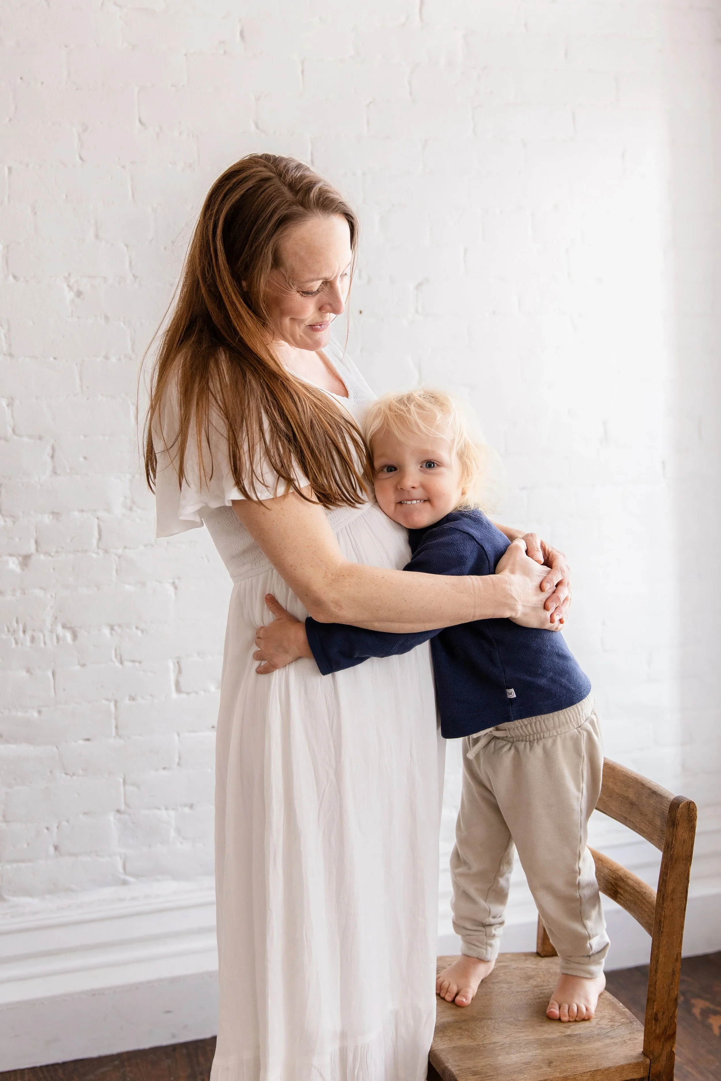 Maternity portrait during studio maternity photo session in Fort Collins, Colorado