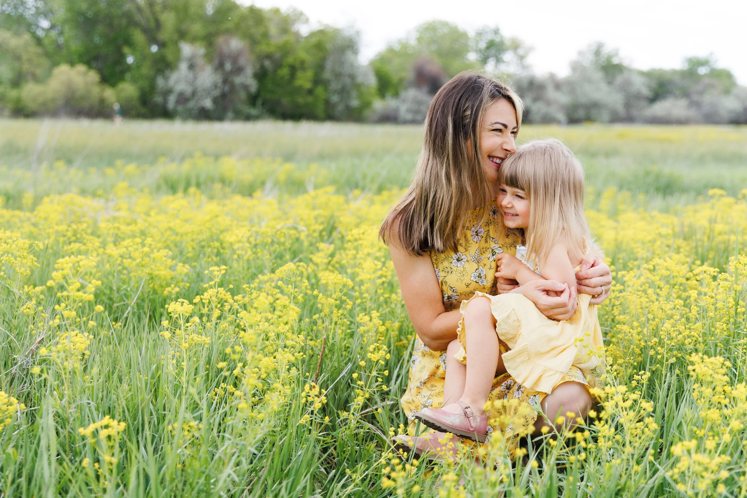 Family Photo with wildflowers in Fort Collins, CO