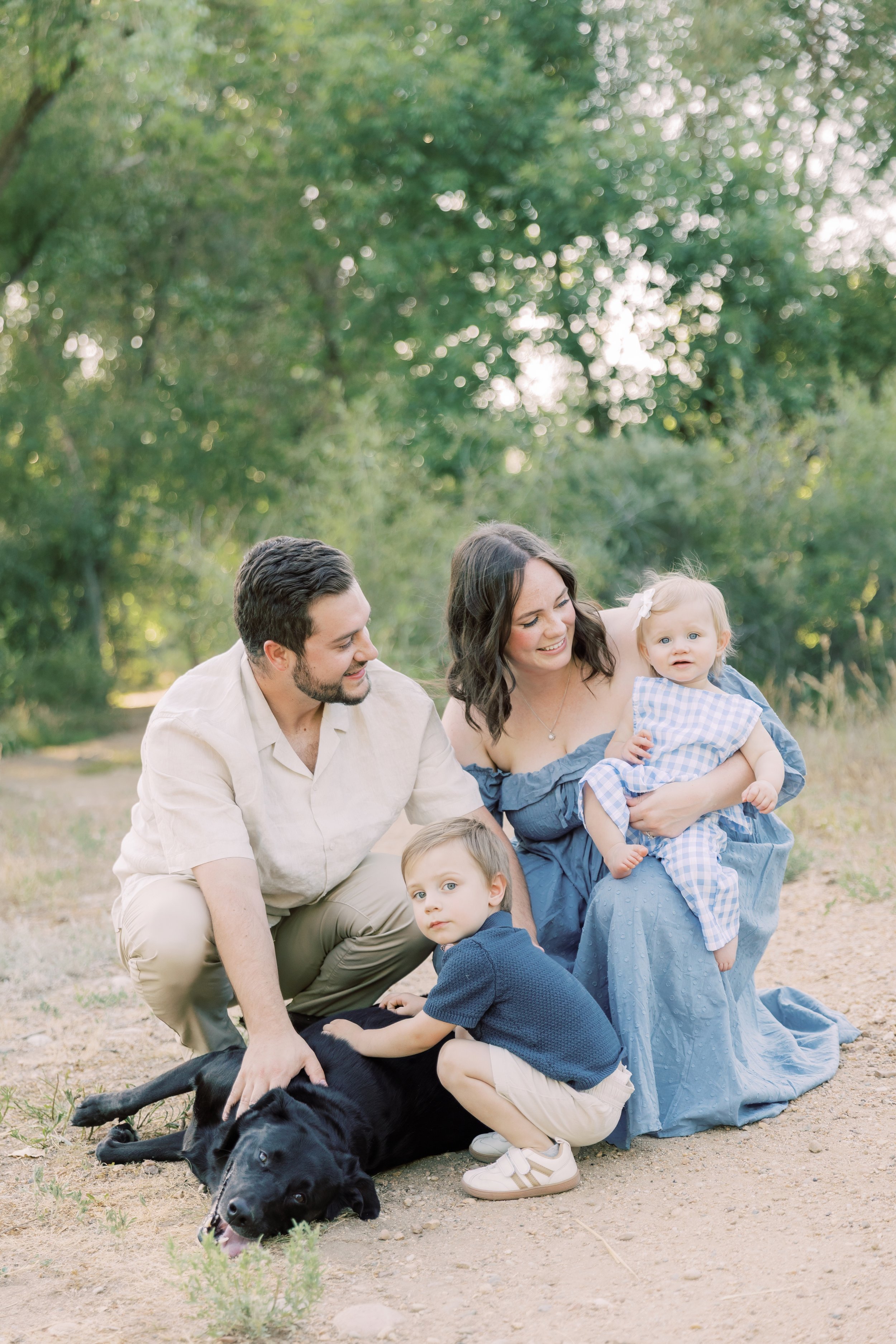 Loveland family photography session with young kids and dog