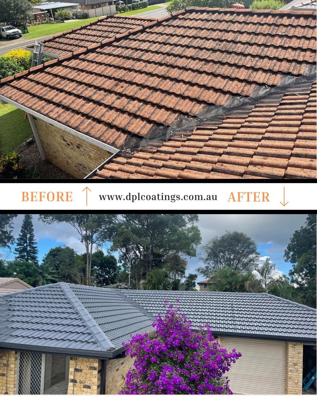 We&rsquo;ve been giving homes a fresh new look from the top down 🔥
And this roof transformation says it all.

From faded and weathered to clean, fresh, and like new again&hellip; a quality roof paint doesn&rsquo;t just improve how your home looks, i