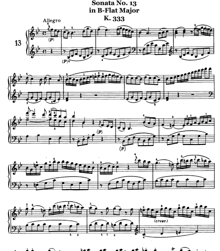 Mozart, Piano Sonata No. 13 in B-flat major, K. 333 (315c), ii. Andante cantabile