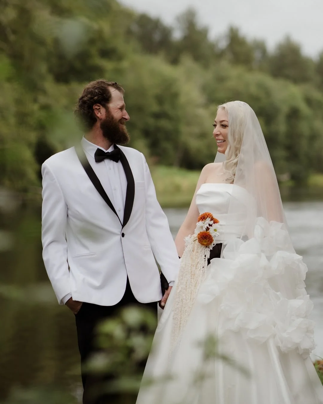Backyard wedding with a little edge. And an incredible veil.