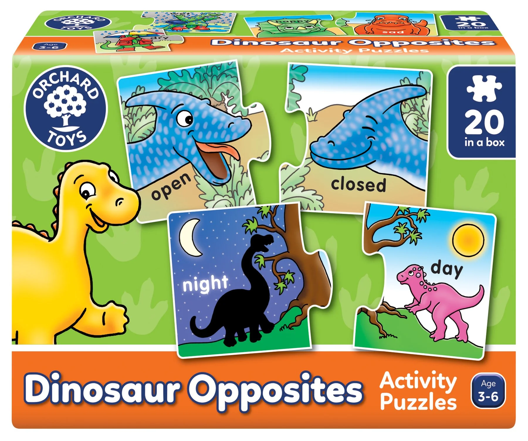 Orchard Toys - Dino Opposites 20x2 Pieces Puzzle