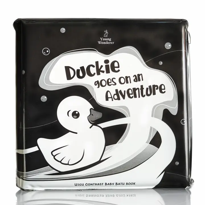 Young Wonderer - Duckie Goes On An Adventure Black and White Bath Book