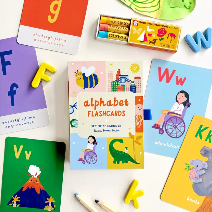 Lauren Sissons Studio - A-Z Illustrated Alphabet Flashcards - Kids Toys and Learning