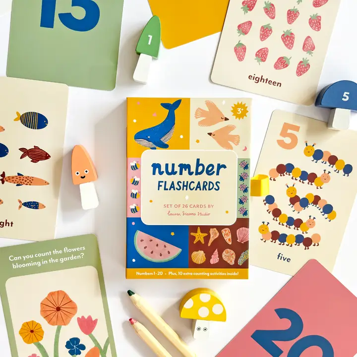 Lauren Sissons Studio - Illustrated Number Flashcards - Kids Toys Learning Education