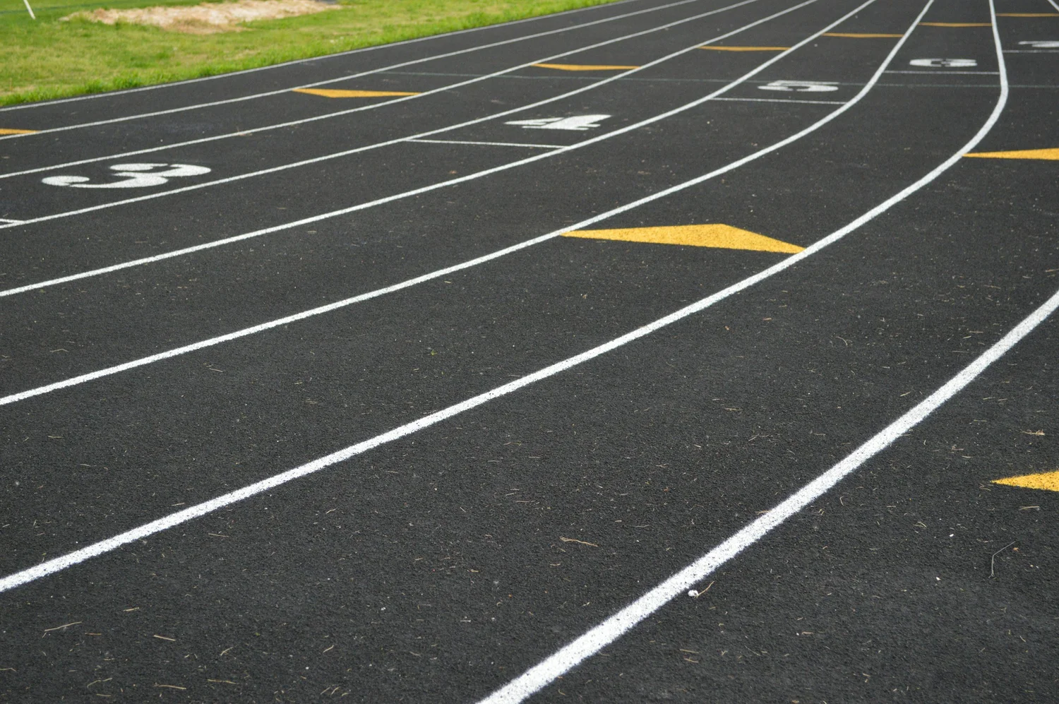 Lanes on a running track