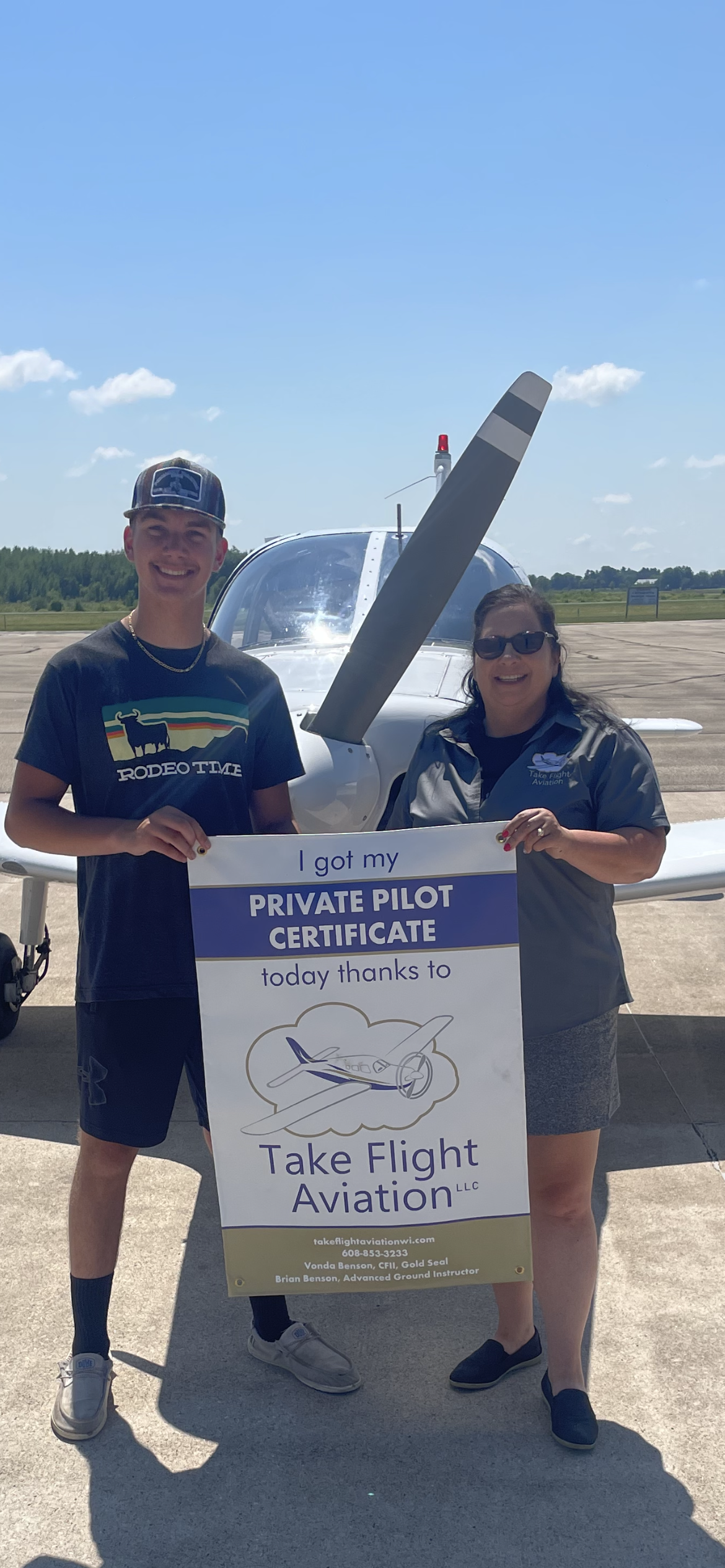 Nolan Powers, Private Pilot - 07/06/24.  CFII Vonda Benson