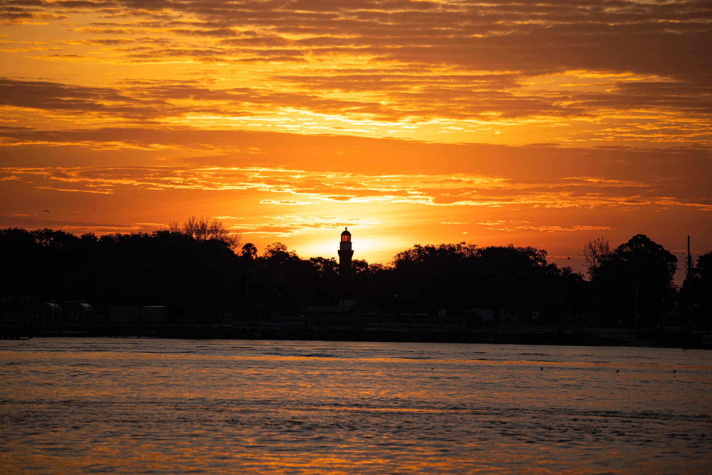 Sunrise with Mayport lighthouse in the background