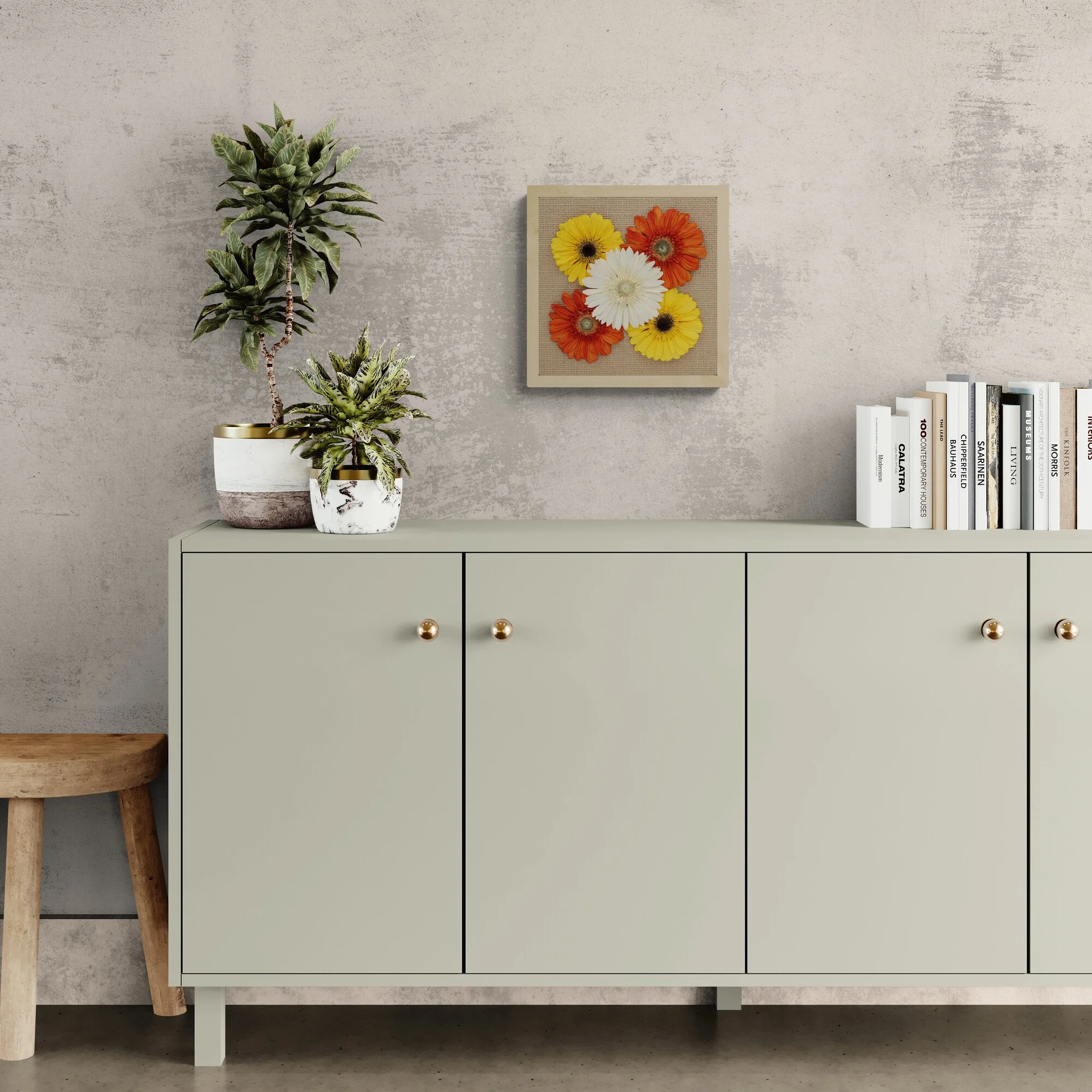 Rustic Radiance Gerbera Daisys Floral Art Print