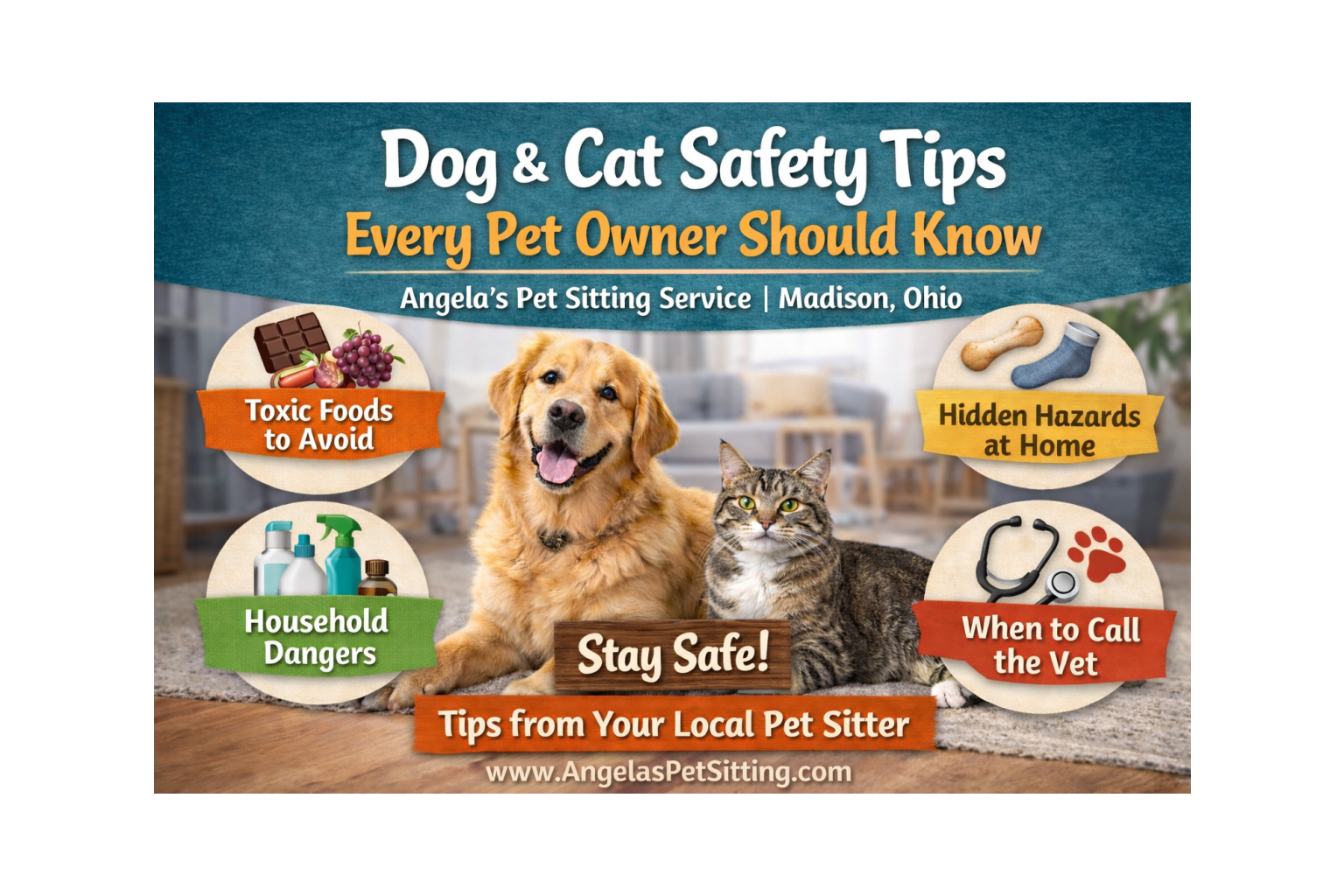 Dog &amp; Cat Safety Tips Every Pet Owner Should Know | Angela’s Pet Sitting Service Madison Ohio