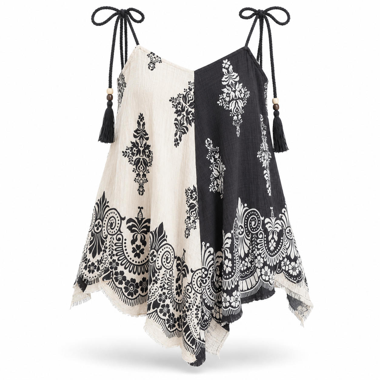 Paparazzi 2-Tone Printed Cami w/ Tie Straps