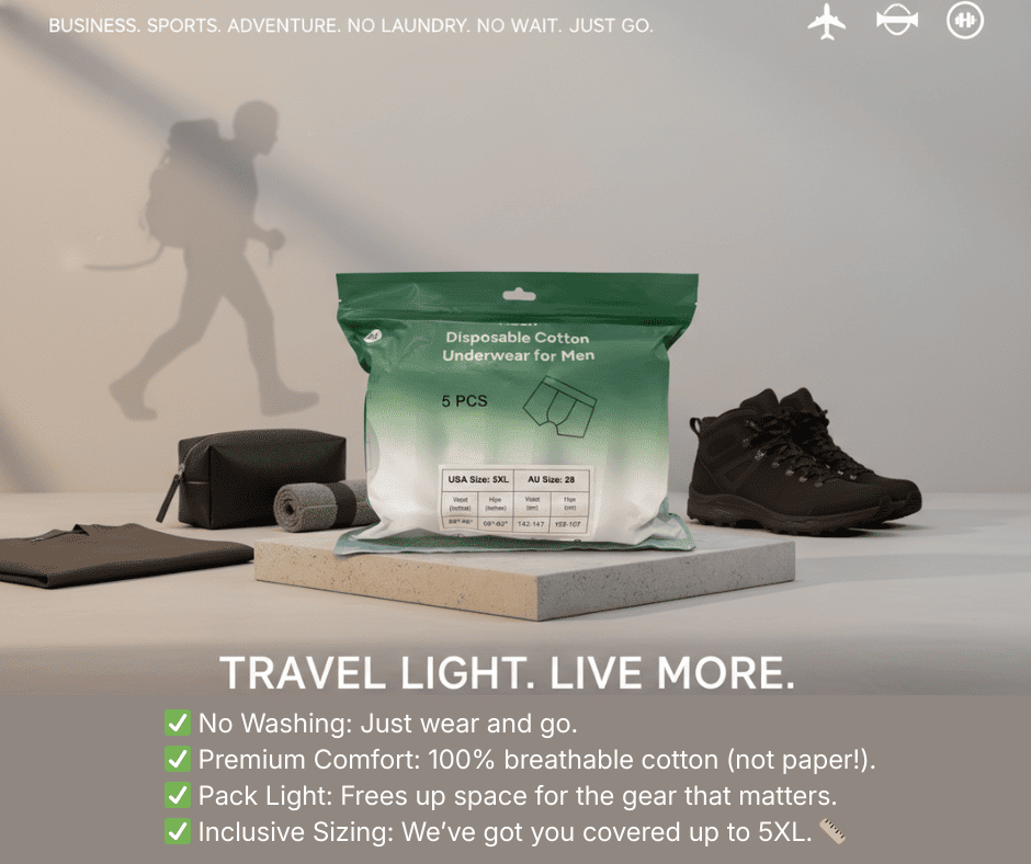 Disposable cotton underwear for men