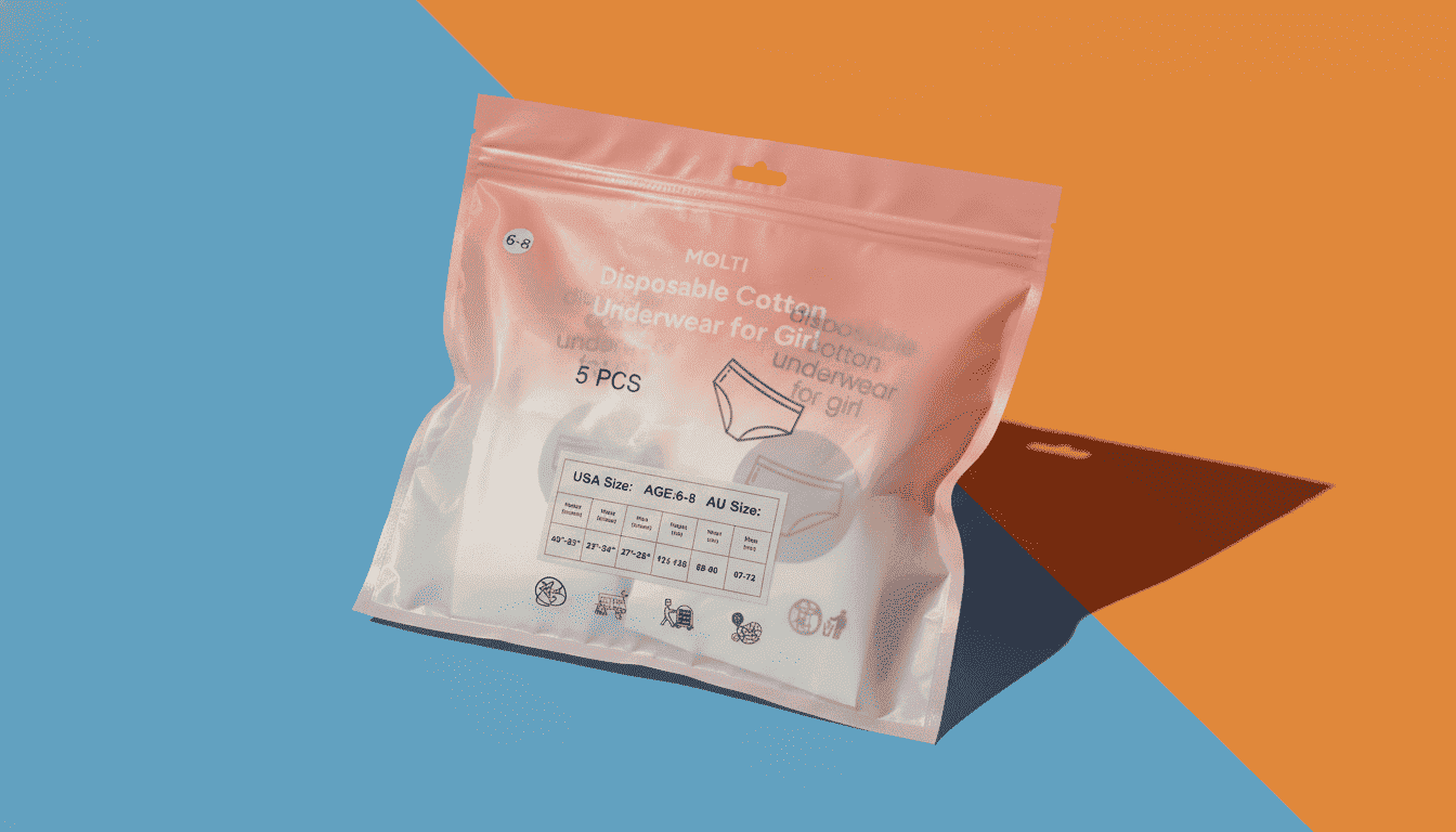 Disposable cotton underwear for girl