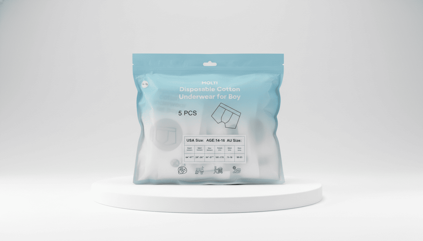 Boys 100% Cotton Disposable Underwear | Age 2-16 | 5pcs | Boxer Briefs