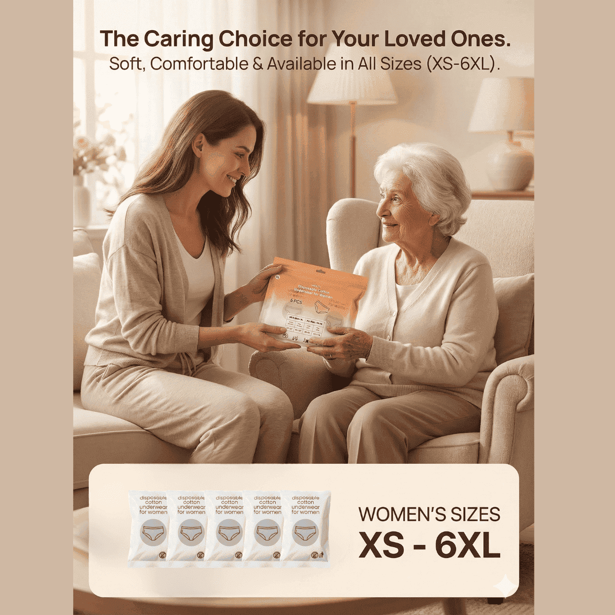 Disposable cotton underwear for women