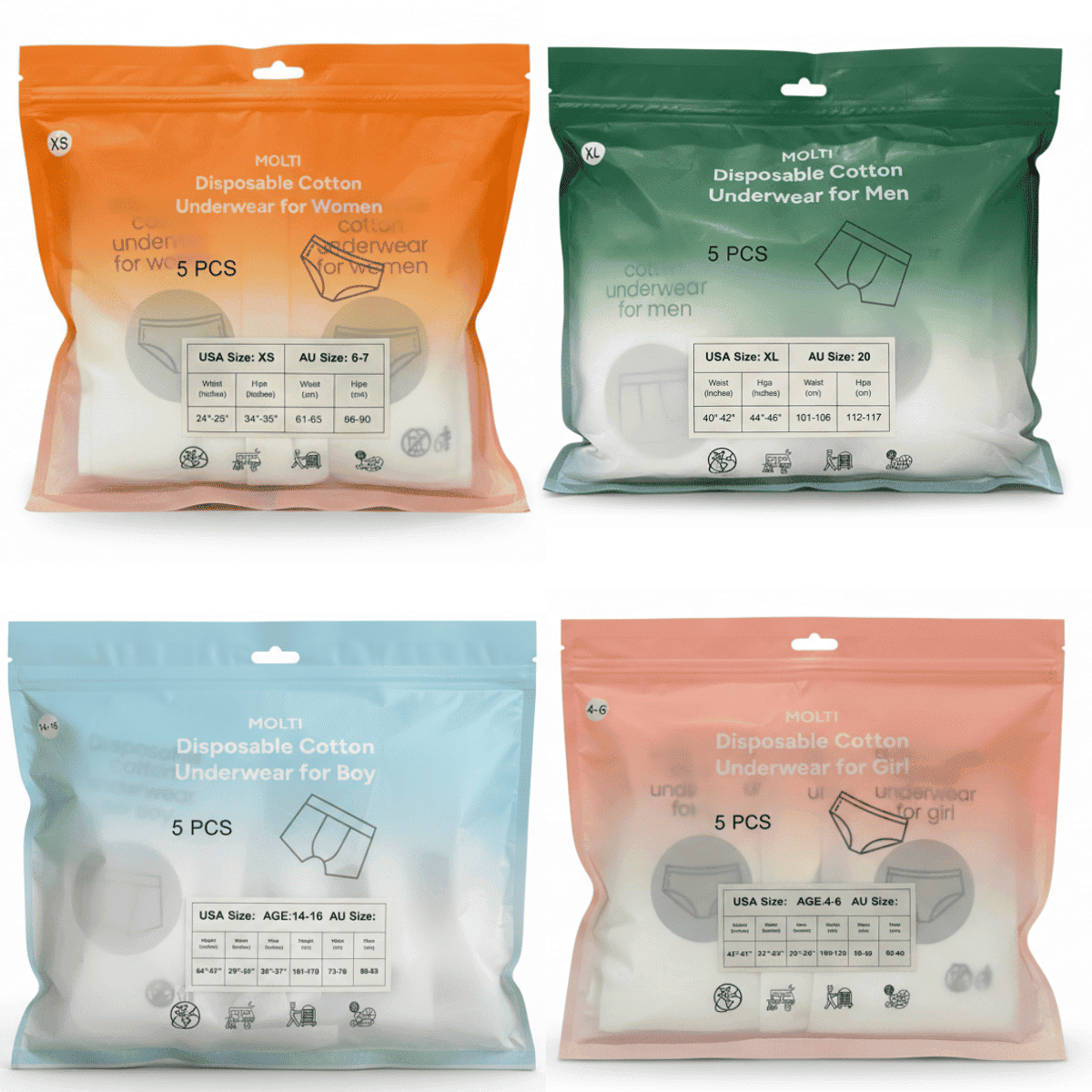 Disposable cotton underwear for everyone