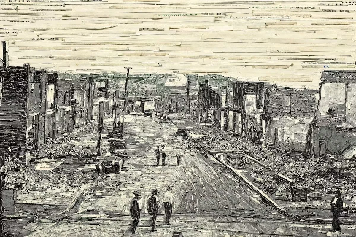 "Vik Muniz Recreates American Icons With Shredded Fiat Currency, Questioning What Our Collective History Is Made Of."