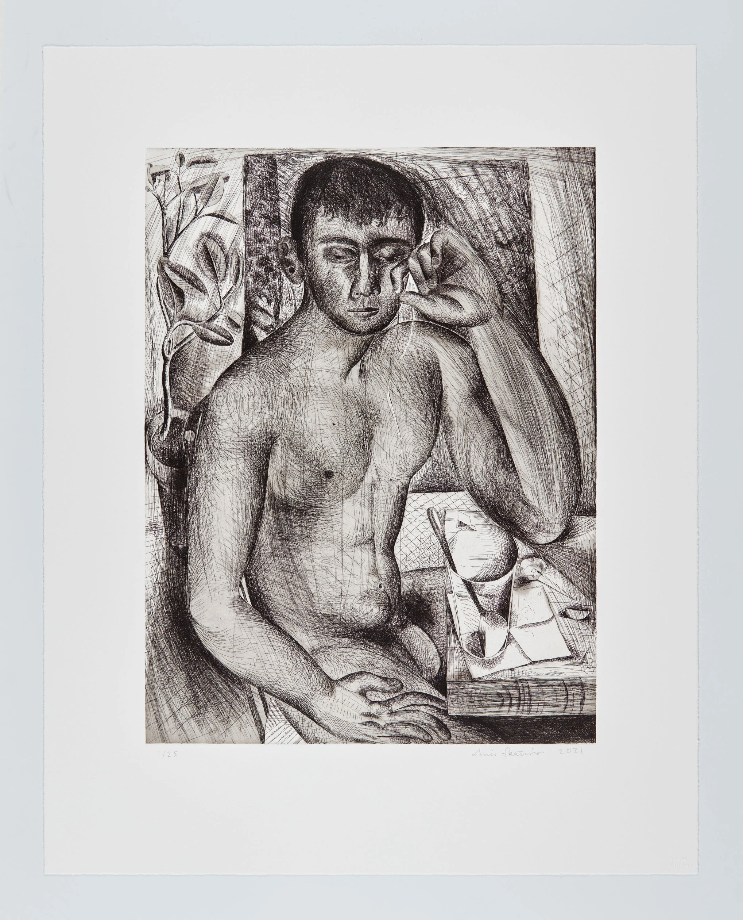 Louis Fratino - Self Portrait With Floss, 2021
