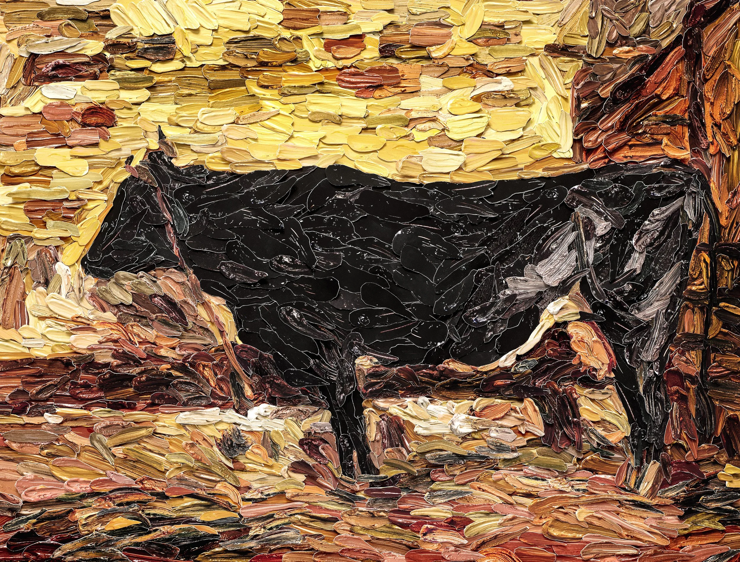 Cow in a Barn, after Camille Corot, Brushstrokes, 2026