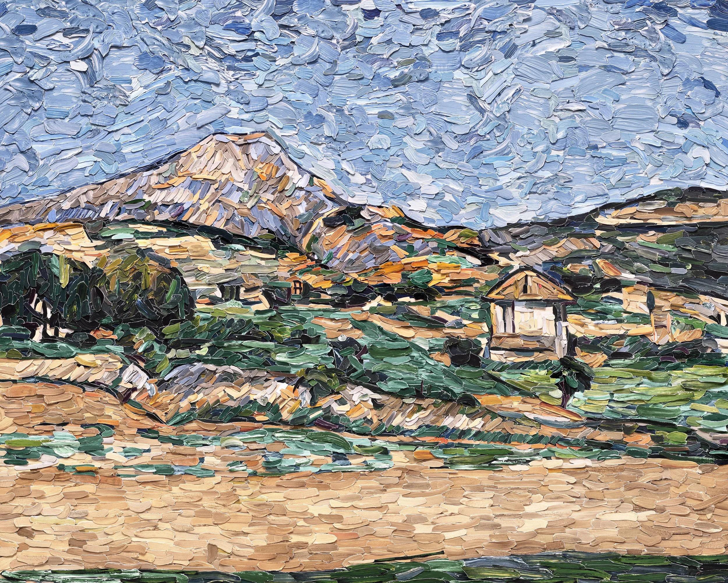 The Plain by Mont Sainte Victoire, View from Valcros, after Paul Cezanne, Brushstrokes, 2026