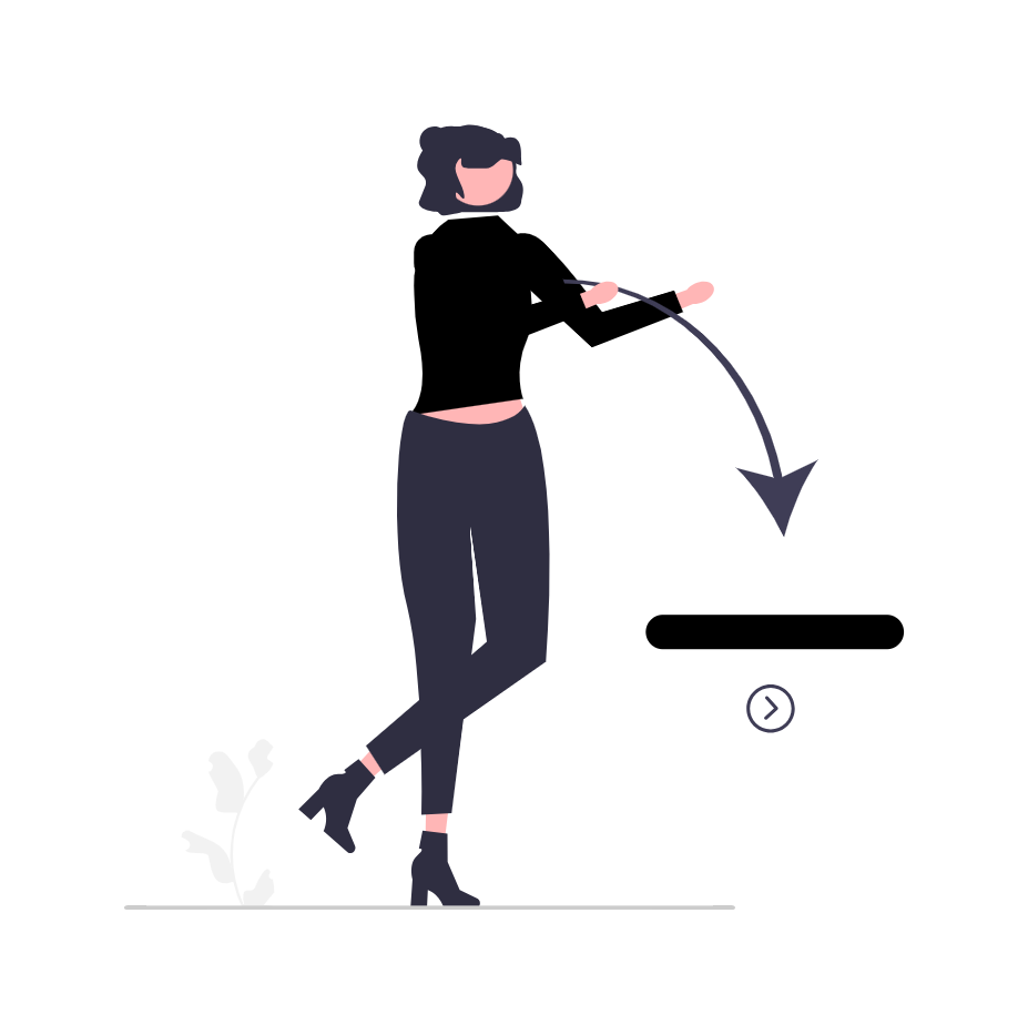 Illustration of person next to an arrow