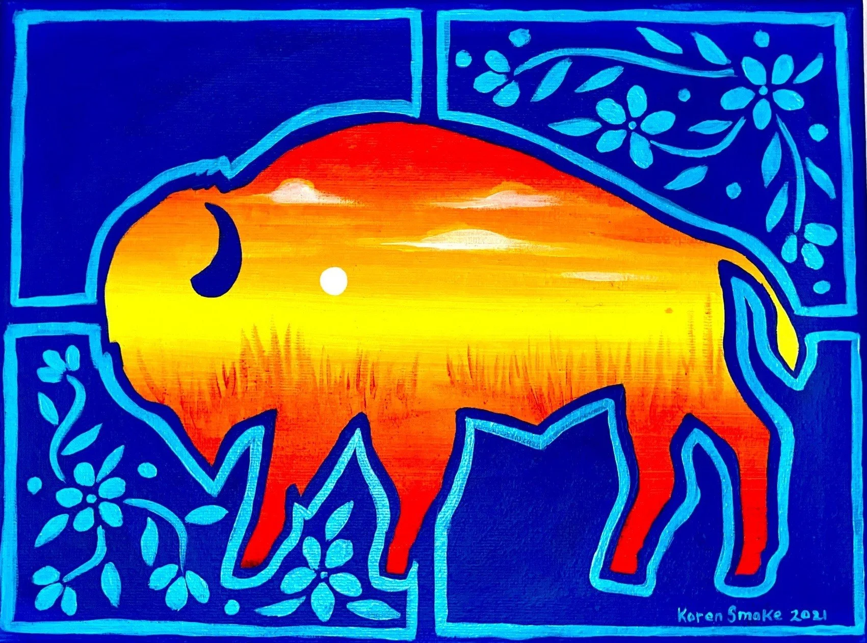 Seven Grandfather Teachings - Respect - Bison - Bizhiki - Copyright Koren Smoke 2021